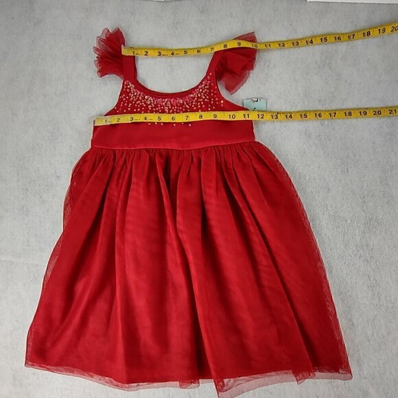 Cat & Jack Little Girls Sleeveless Ruffled Straps Formal Dress Size XS 4-5 (NWT) - Picture 7 of 11